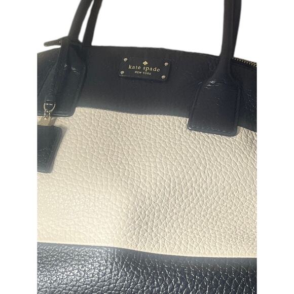 Kate Spade Kendall Court Henley Satchel Bag Blk/White Pebbled Leather - Picture 5 of 9